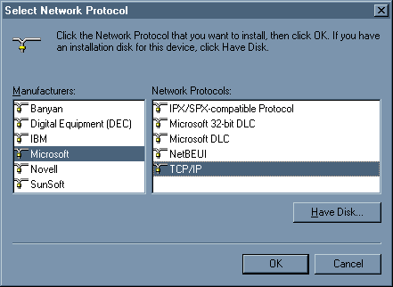 Select Network Protocol
