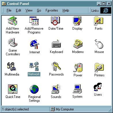 Control Panel - Network icon hilted